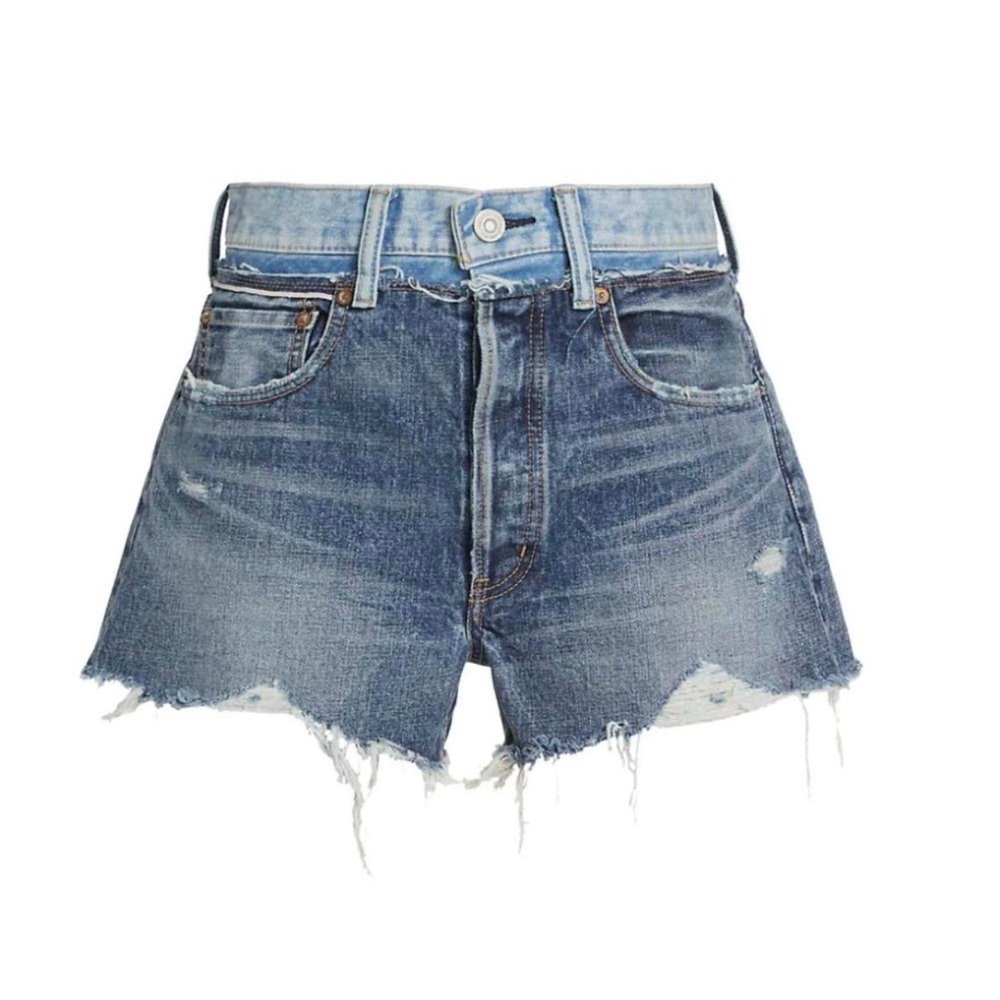 Moussy Vintage MV Lewiston Distressed Denim 100% Cotton Shorts NWT Sz 30 - Picture 10 of 14